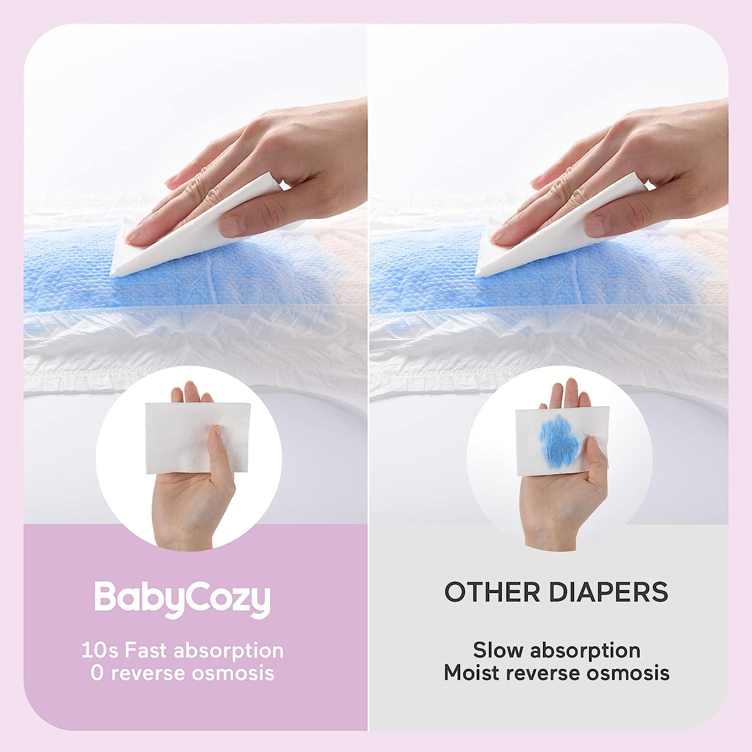 Newborn Diapers for Baby's Sensitive Skin Size 1(8-14lb) 82 Count,Babycozy Bouncy Soft Diapers Fit Baby Preemie, Dry Disposable Diapers Hypoallergenic Without Chlorine - Image 7